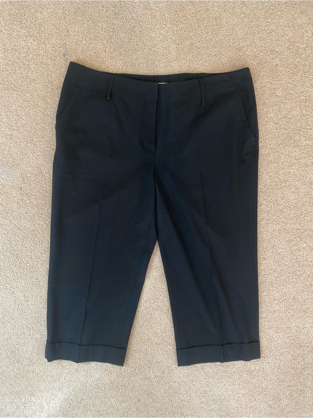 Michael Kors Women's Black Flat Front Straight Leg Dress Pants w/ Pockets 18W
